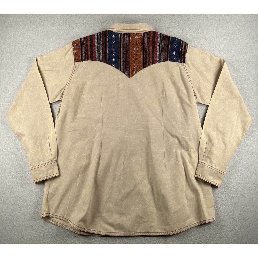 VTG Wrangler Women's Acid Wash Western Long Sleeve Button Down Shirt XL - Picture 7 of 8